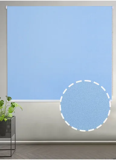 180x150cm Waterproof Full Blackout Polyester Fabric Flat Roller Curtain - Blue