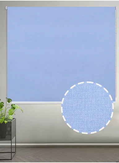 180x150cm Waterproof Full Blackout Linen-Like Coating Polyester Fabric Roller Curtain - Blue