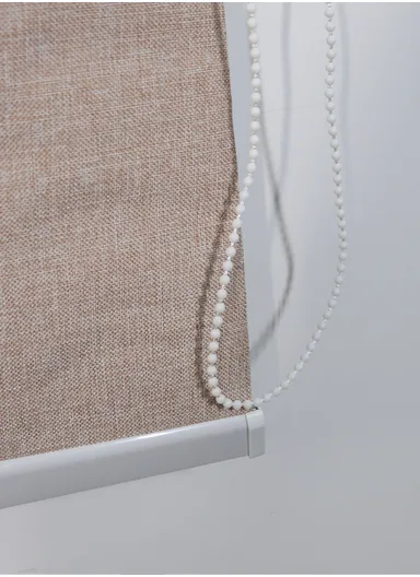 180x150cm Waterproof Full Blackout Linen-Like Coating Polyester Fabric Roller Curtain - Brown