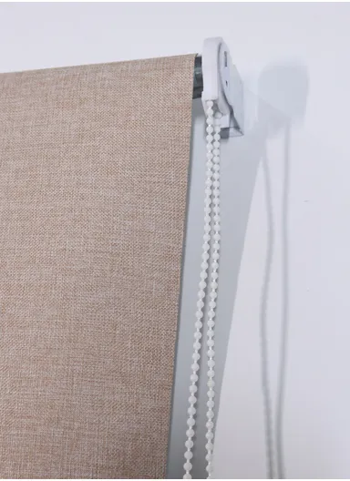 180x150cm Waterproof Full Blackout Linen-Like Coating Polyester Fabric Roller Curtain - Brown