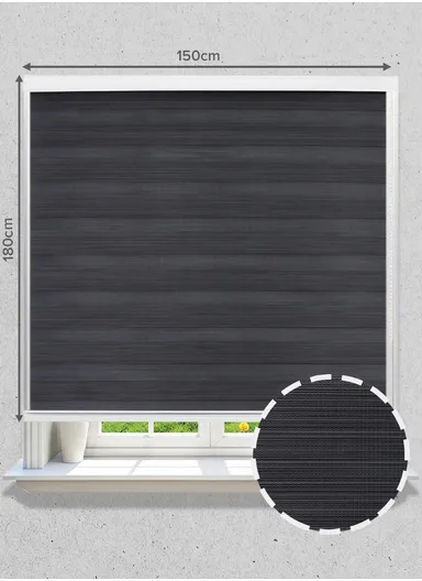 150x180cm Crease-Free Blackout Polyester Fabric Roller Plain Blinds, Light Filtering Roller Shades - Dark Grey