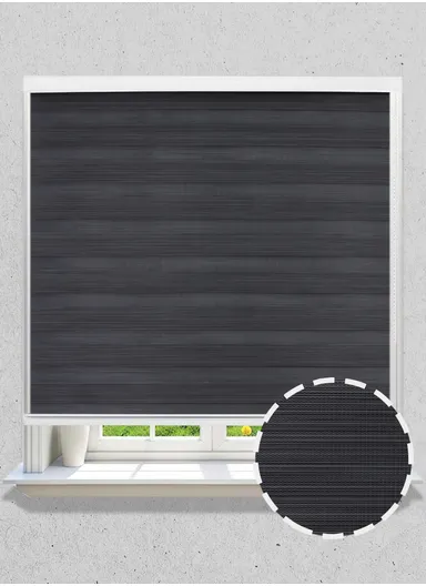 150x180cm Crease-Free Blackout Polyester Fabric Roller Plain Blinds, Light Filtering Roller Shades - Dark Grey