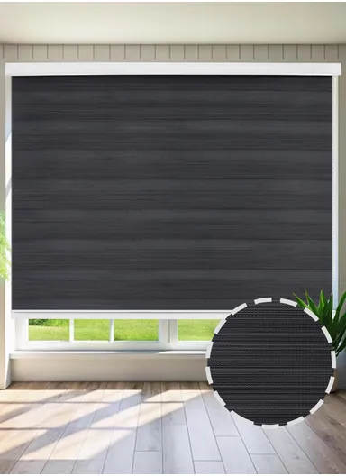 180x180cm Crease-Free Blackout Polyester Fabric Roller Plain Blinds, Light Filtering Roller Shades - Dark Grey