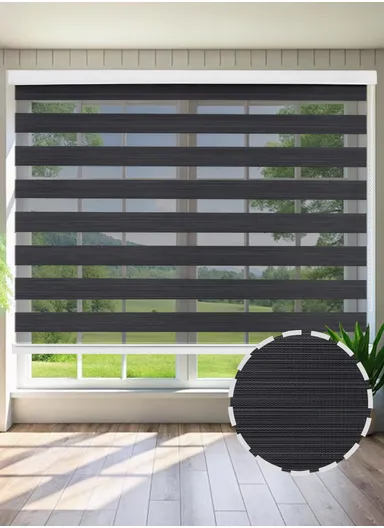 180x180cm Crease-Free Blackout Polyester Fabric Roller Plain Blinds, Light Filtering Roller Shades - Dark Grey