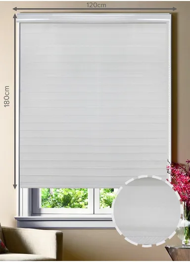 120x180cm Window Roller Shades Sheer Shades Light Filtering Room Darkening Polyester Fabric Roller Blinds UV Protection Light Control For Day &amp; Night - White