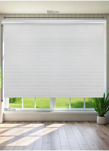 180x180cm Window Roller Shades Sheer Shades Light Filtering Room Darkening Polyester Fabric Roller Blinds UV Protection Light Control For Day &amp; Night - White