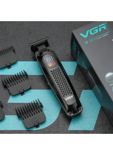1400mAh Professional Hair Trimmer, Cord/Cordless &amp; Rechargeable Precision Beard Trimmer with LED Display V- 972