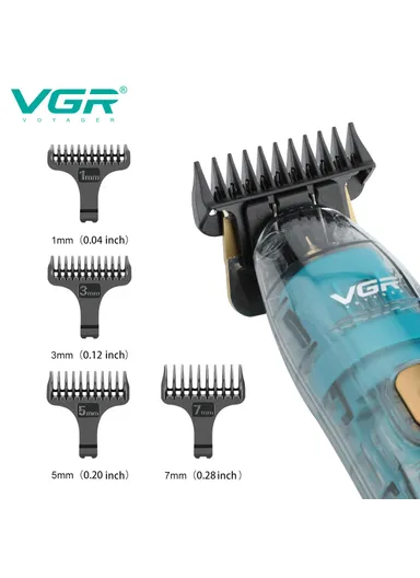 1200mAh Transparent Digital Display Hair Trimmer, IPX7 Waterproof with Ceramic Blade &amp; 180-Min Runtime V-961