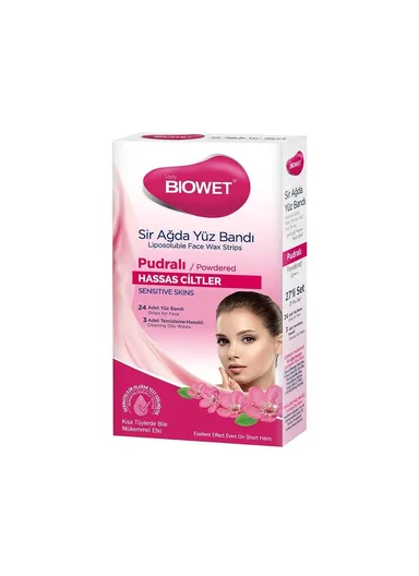 Face Wax Strips Powdered For Sensitive Skins 24 Strips for Face &amp; 3 Cleaning Wipes