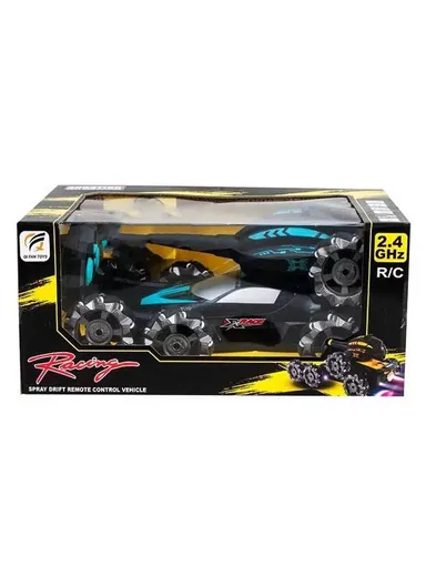 2.4Ghz RC Tank Car Shooting Water Bombs Remote Control Car Toy Eight Wheels, Spray Twisting Stunt Drift For Children - Blue