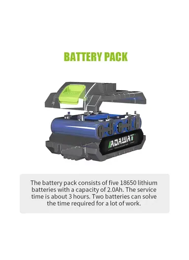 21V Portable Rechargeable 2-Speed Double Side Rotation Drill With 2 Batteries AD-21A