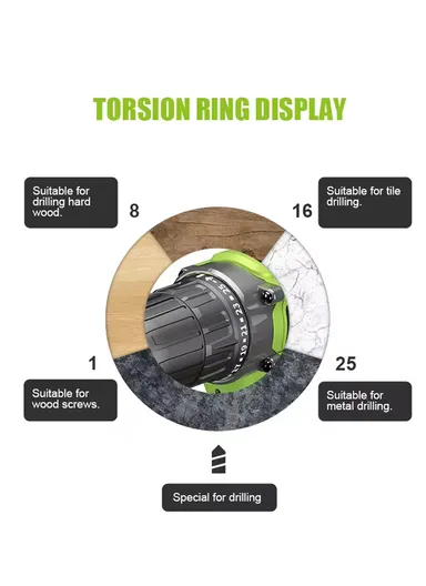 21V Portable Rechargeable 2-Speed Double Side Rotation Drill With 2 Batteries AD-21A