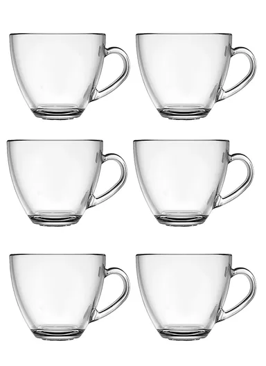 185ml 6 Pcs Elegant Round Glass Cup Suitable For Hot &amp; Cold Beverages ZB164