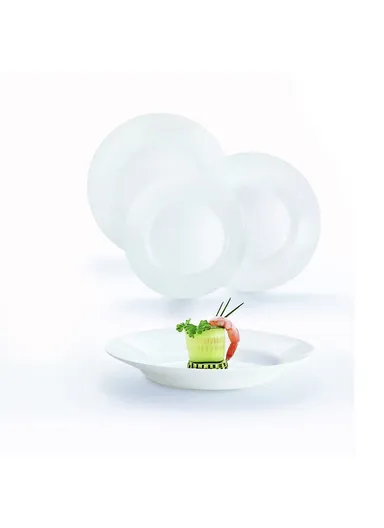 18pcs LevelOne Porcelain Dinner Set for 6 People, Timeless &amp; Classic Design G0566- White 