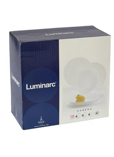 18pcs Luminarc Harena Dinnerware Plates &amp; Dishes L3270- White