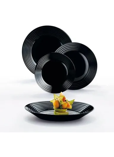  18pcs The Luminarc Harena Dinner Set N5162- Black 