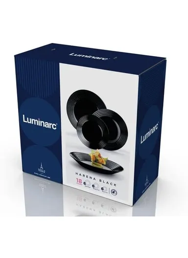  18pcs The Luminarc Harena Dinner Set N5162- Black 