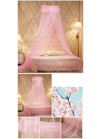 Princess Castle Round Dome Mosquito Net For Bed, Insect Protection (D60 x H260)cm - Yellow