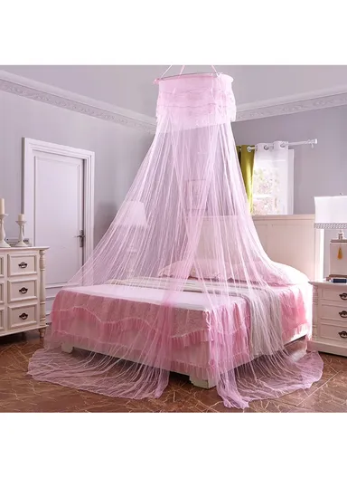 Princess Castle Round Dome Mosquito Net For Bed, Insect Protection (D60 x H260)cm - Yellow