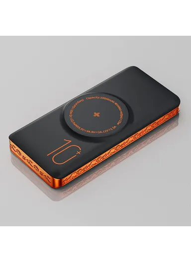 10000mAh Fast Charging Magnetic Power Bank Digital Phone Battery With 3 Output + 1 Input Charging Cable H5 Two-way PD - Black