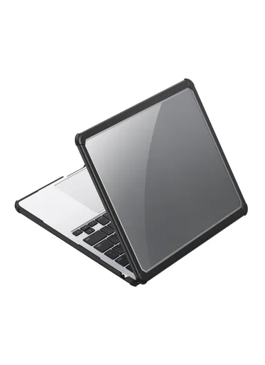 15" MacBook Case, Compatible with MacBook Air (2023/2024), Full Protection Glossy Laptop Cover - Black