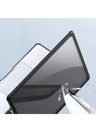 15" MacBook Case, Compatible with MacBook Air (2023/2024), Full Protection Glossy Laptop Cover - Black