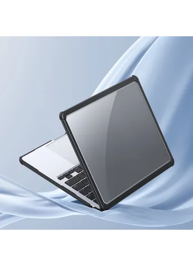 15" MacBook Case, Compatible with MacBook Air (2023/2024), Full Protection Glossy Laptop Cover - Black