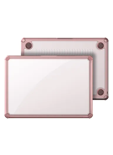 15" MacBook Case, Compatible with MacBook Air (2023/2024), Full Protection Glossy Laptop Cover - Pink