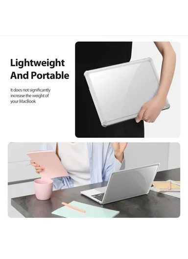 15" MacBook Case, Compatible with MacBook Air (2023/2024), Full Protection Glossy Laptop Cover - Transparent