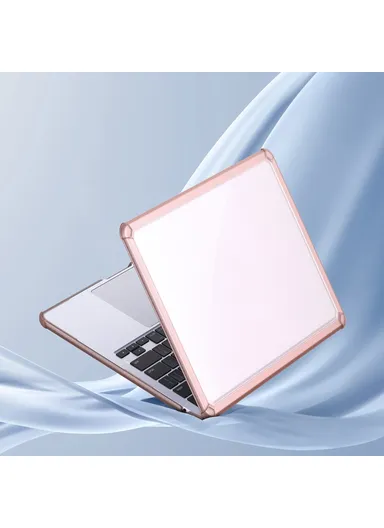 13" MacBook Case, Compatible with MacBook Air (2022/2024), Full Protection Glossy Laptop Cover - Pink