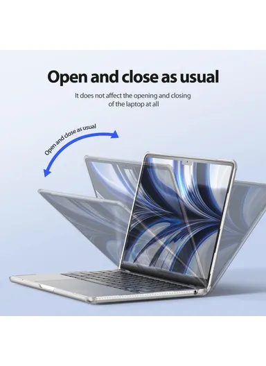 13" MacBook Case, Compatible with MacBook Air (2022/2024) , Full Protection Glossy Laptop Cover - Transparent