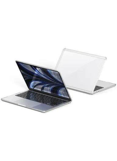 13" MacBook Case, Compatible with MacBook Air (2022/2024) , Full Protection Glossy Laptop Cover - Transparent