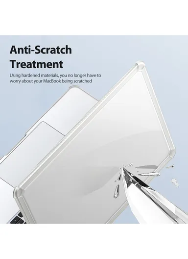 13" MacBook Case, Compatible with MacBook Air (2022/2024) , Full Protection Glossy Laptop Cover - Transparent