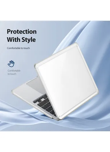 13" MacBook Case, Compatible with MacBook Air (2022/2024) , Full Protection Glossy Laptop Cover - Transparent