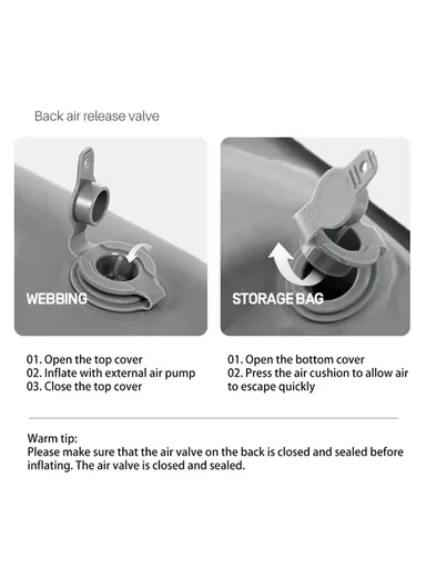 Adjustable Outdoor Inflatable Folding Seat Cushion 40D Nylon Camping Picnic Beach Chair GM-z01 (L102cm x W40)cm - Army Green