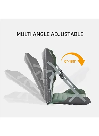 Adjustable Outdoor Inflatable Folding Seat Cushion 40D Nylon Camping Picnic Beach Chair GM-z01 (L102cm x W40)cm - Army Green