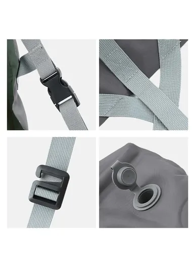 Adjustable Outdoor Inflatable Folding Seat Cushion 40D Nylon Camping Picnic Beach Chair GM-z01 (L102cm x W40)cm - Army Green