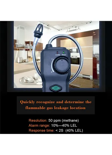 Gas Detector, Combustible Gas Leak Detector Meter Test for Natural Butane Paint Thinner Flammable Gas Analyzer