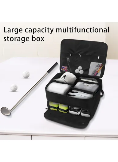 Foldable Car Trunk Organizer for Golf Clothes Shoes Storage Bag for Balls, Tees, Gloves, Accessories, &amp; Golf Gifts (W45 x D24 x H34)cm