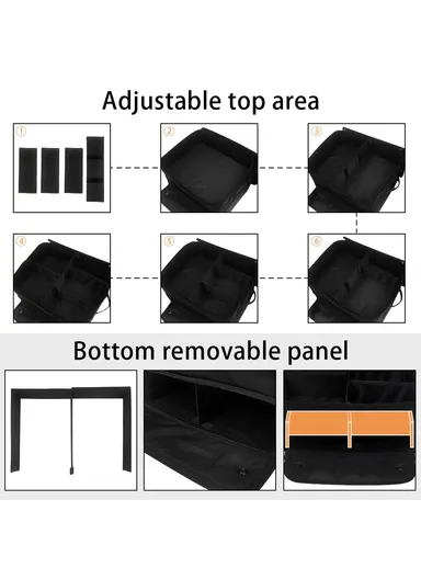 Foldable Car Trunk Organizer for Golf Clothes Shoes Storage Bag for Balls, Tees, Gloves, Accessories, &amp; Golf Gifts (W45 x D24 x H34)cm