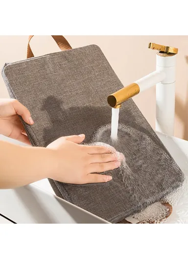 70L Imitation Linen Storage Box Wardrobe Foldable Organizer with Metal Frame (L50 x W44 x H32)cm - Beige