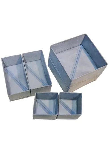 6Pcs / Set Cabinet Non-Woven Fabric Storage Box for Underwear Socks, XS+S+M - Dark Grey