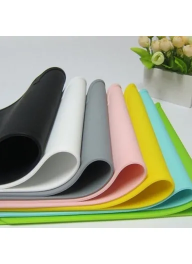 BPA Free Cartoon Cloud Silicone Placemat Heat Resistant Plate Mat Children Bowl Coaster SHY98 (W47.8 x H27cm) - Grey