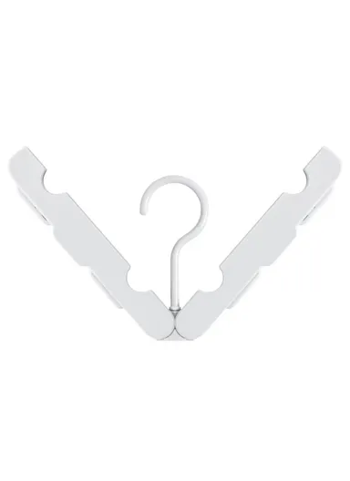 Travel Foldable Hanger Portable Drying Rack Underwear Socks Clip Closet Organizer (L16 x W5.4 x H1.5)cm - White