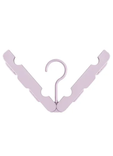 Travel Foldable Hanger Portable Drying Rack Underwear Socks Clip Closet Organizer (L16 x W5.4 x H1.5)cm - Pink