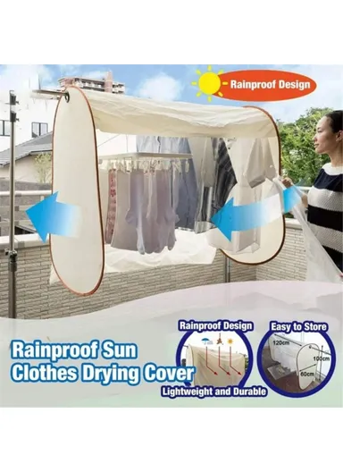 120x60x100cm Outdoor Clothes Drying Cover Dustproof Rainproof Clothes Hanging Cover 