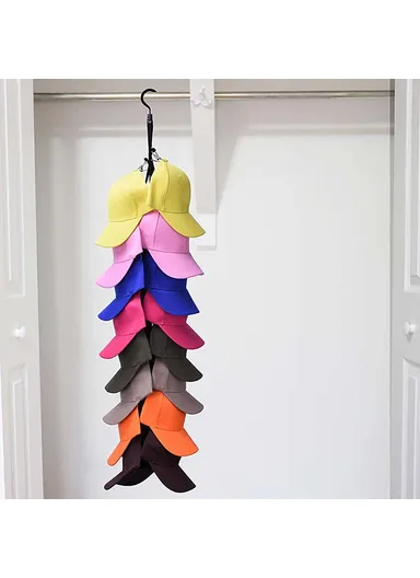 16 Clips 360-degree Rotating Hat Organizer Holder Rack for Cabinet Baseball Cap Hanger