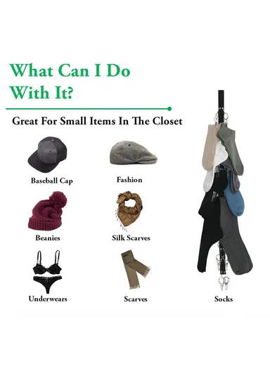 16 Clips 360-degree Rotating Hat Organizer Holder Rack for Cabinet Baseball Cap Hanger