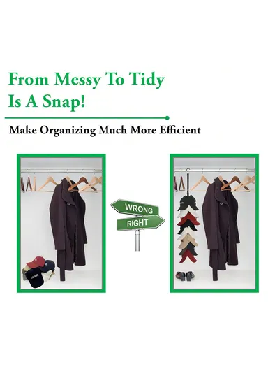 16 Clips 360-degree Rotating Hat Organizer Holder Rack for Cabinet Baseball Cap Hanger