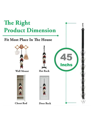 16 Clips 360-degree Rotating Hat Organizer Holder Rack for Cabinet Baseball Cap Hanger